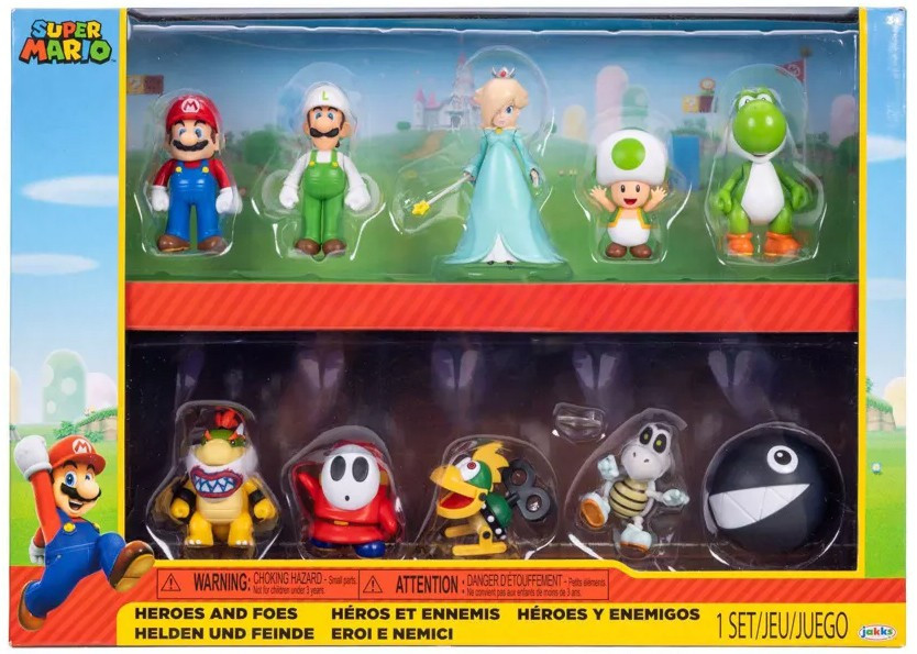 World of Nintendo Super Mario Heroes Foes 2.5 Mini Figure 10-Pack