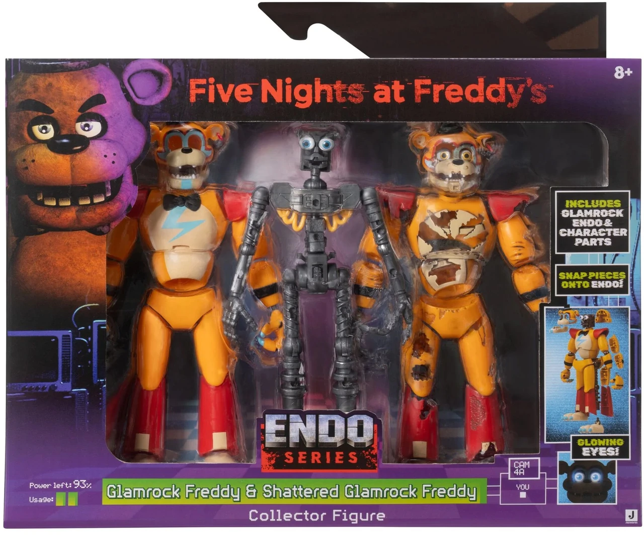 Five Nights at Freddy's Endo Series Glamrock Freddy & Shattered Glamrock Freddy Collector Action Figure Includes Glamrock Endo & Character Parts、ToyWiz、kayou