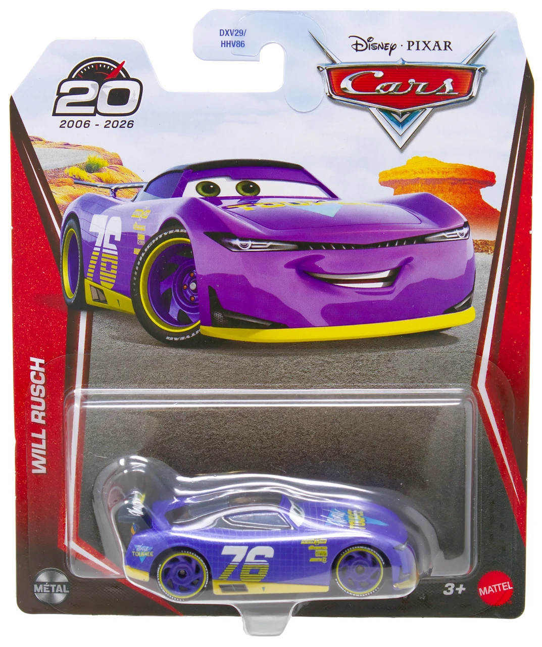 Disney / Pixar Cars 20th Anniversary Metal Will Rusch Diecast Car、ToyWiz、kayou