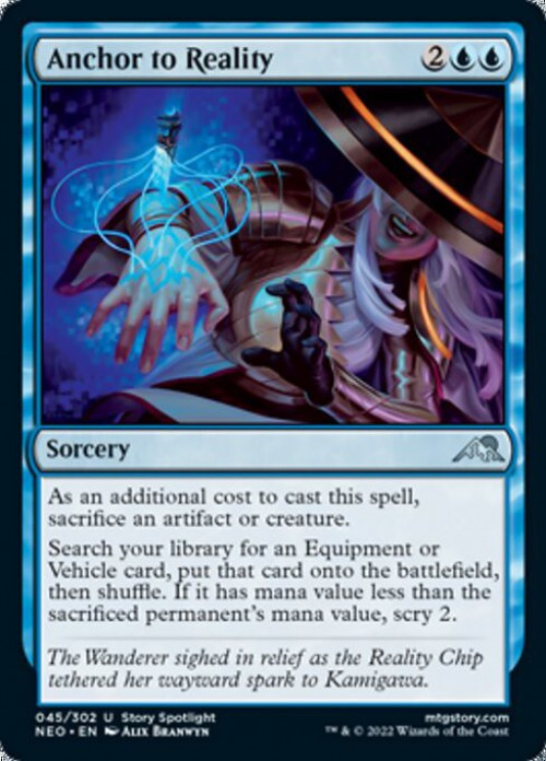 MtG Trading Card Game Kamigawa Neon Dynasty Uncommon FOIL Anchor to Reality #45、ToyWiz、kayou