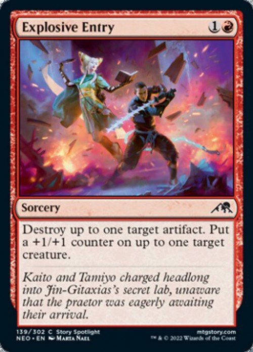 MtG Trading Card Game Kamigawa Neon Dynasty Common FOIL Explosive Entry #139、ToyWiz、kayou