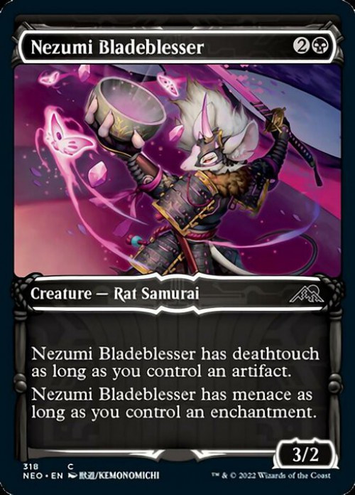 MtG Trading Card Game Kamigawa Neon Dynasty Common Nezumi Bladeblesser #318 Showcase FOIL、ToyWiz、kayou
