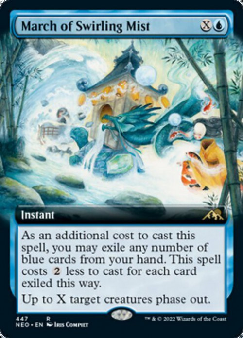 MtG Trading Card Game Kamigawa Neon Dynasty Rare March of Swirling Mist #447 Extended Art FOIL、ToyWiz、kayou