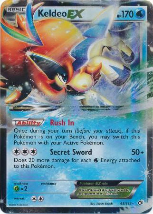 Pokemon Black & White Legendary Treasures Ultra Rare Keldeo EX #45 Moderately Played、ToyWiz、kayou