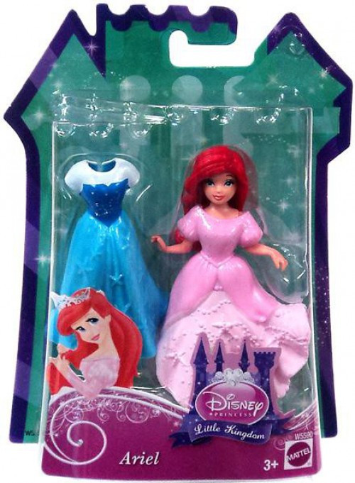 Disney Princess The Little Mermaid Little Kingdom Ariel 11.5-Inch Figure Glitter Stretch Fashion, Damaged Package、ToyWiz、kayou