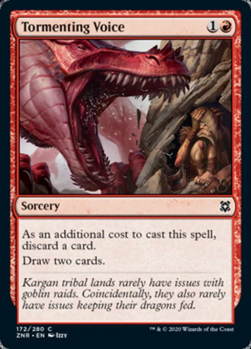 MtG Trading Card Game Zendikar Rising Common FOIL Tormenting Voice #172、ToyWiz、kayou