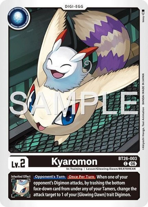 Digimon Trading Card Game Timeless Bonds Common Kyaromon BT26-003、ToyWiz、kayou