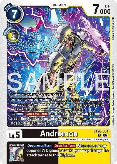 Digimon Trading Card Game Timeless Bonds Uncommon Andromon BT26-054、ToyWiz、kayou