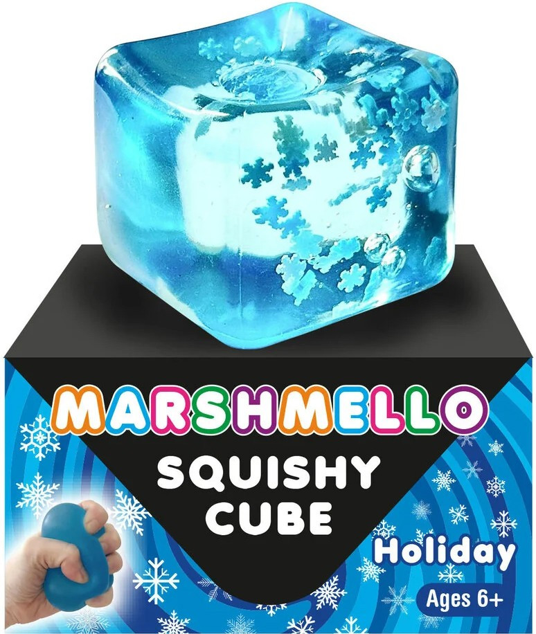 Marshmello Squishy Cube Holiday Edition 2 Squeeze Toy Zorbitz - ToyWiz