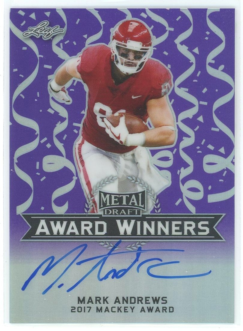 NCAA 2018 Leaf Metal Draft Football 15/25 Award Winners Mark Andrews AW-MA1 Auto、ToyWiz、kayou