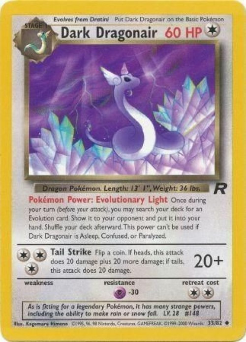 Pokemon Team Rocket Uncommon Dark Dragonair #33 Damaged、ToyWiz、kayou