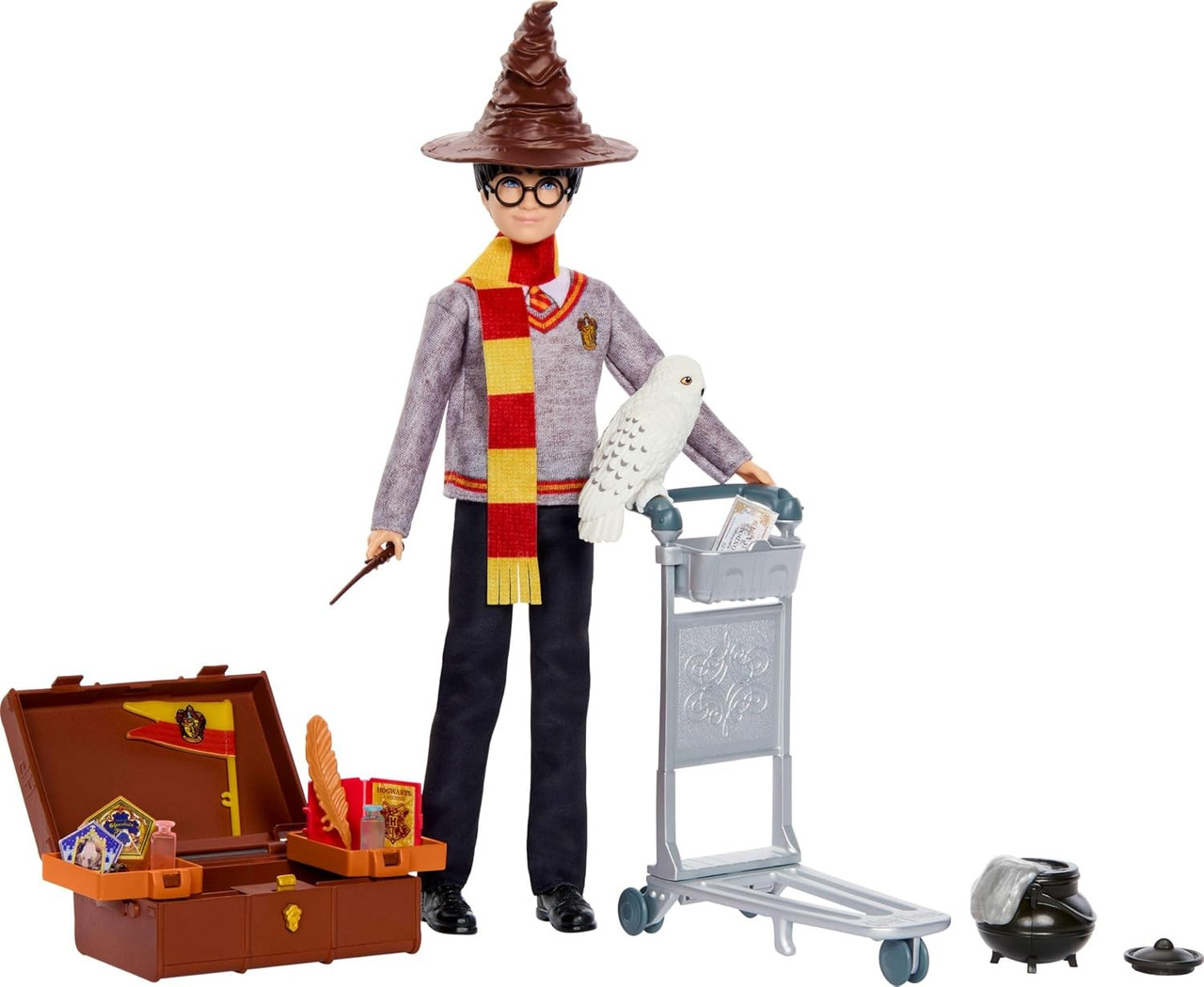 Harry Potter Wizarding World Journey to Hogwarts 10-Inch Doll Set Harry Potter & Hedwig、ToyWiz、kayou