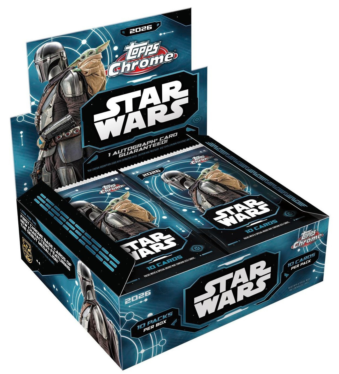 Topps 2026 Chrome Star Wars Trading Card HOBBY Box 10 Packs、ToyWiz、kayou