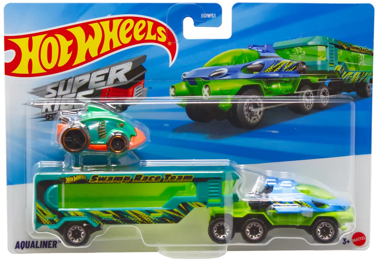 Hot Wheels Super Rigs Aqualiner Diecast Car Green、ToyWiz、kayou