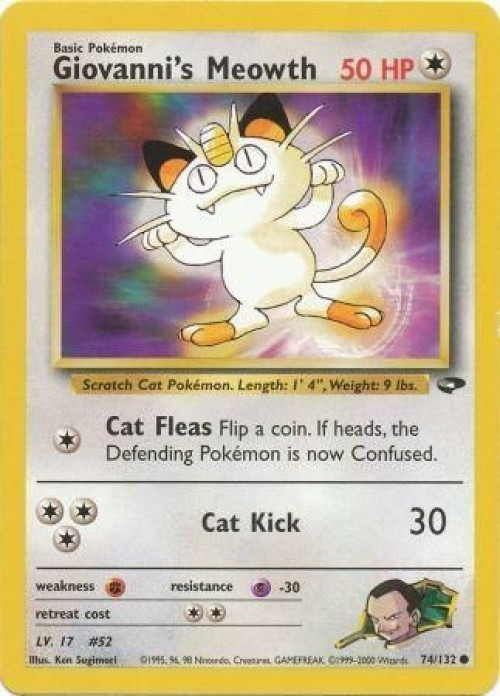 Pokemon Gym Challenge Common Giovanni's Meowth #74 Moderately Played、ToyWiz、kayou