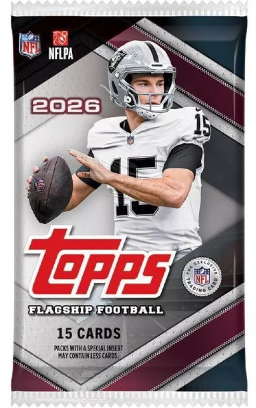 NFL Topps 2026 Flagship Football Trading Card MEGA Pack 15 Cards、ToyWiz、kayou