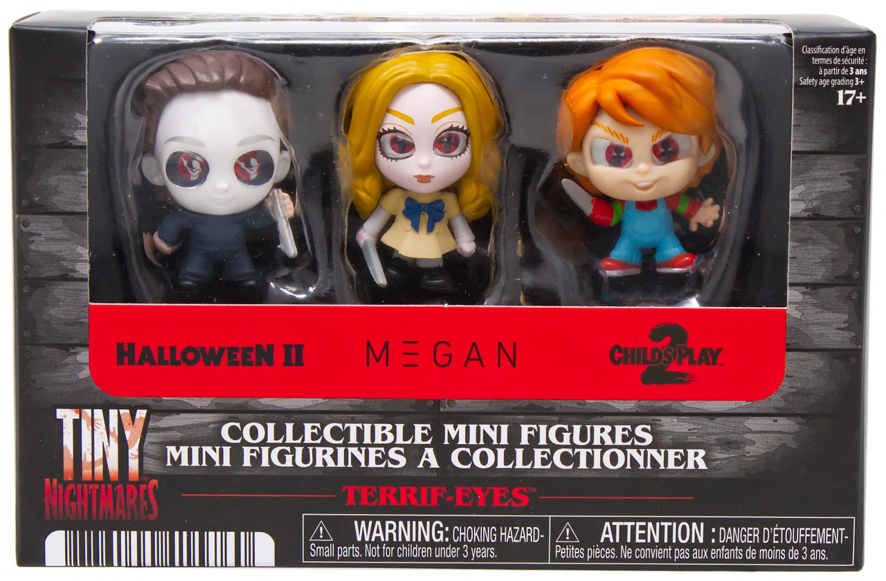 Tiny Nightmares Terrif-Eyes Michael Myers, M3gan & Chucky Collectible Figure 3-Pack、ToyWiz、kayou