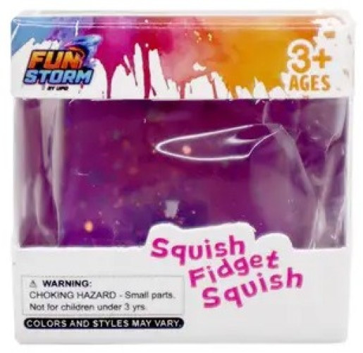 Fun Storm Glitter Ice Cube PURPLE 1.5-Inch Squeeze Toy、ToyWiz、kayou