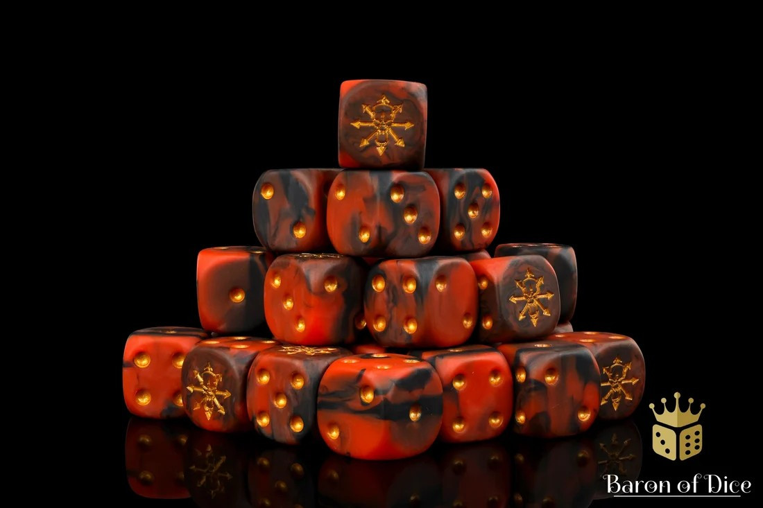 Baron Of Dice 6-Sided d6 Tainted Knight, Red Dice Pack 25-Count (Rounded)、ToyWiz、kayou
