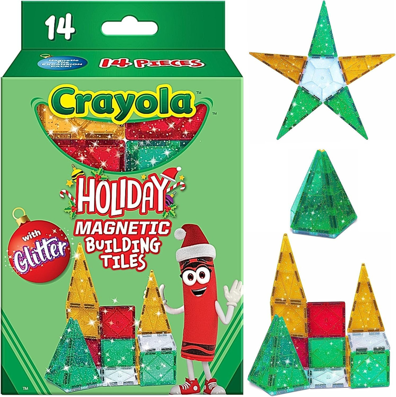 Crayola Holiday Magnetic Building Tiles with Glitter、ToyWiz、kayou