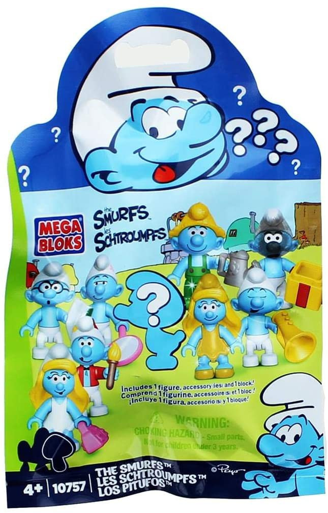 Toys Hobbies Building Toys The Smurfs Series 1x Smurf Mystery Figure Pack 10757 Mega Bloks