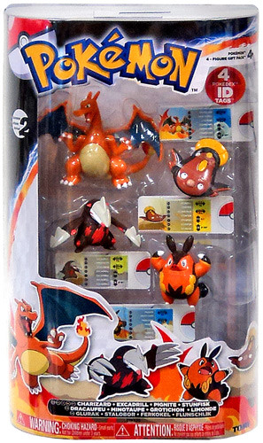 Pokemon Black White Basic Charizard Excadrill Pignite Stunfisk Figure 4 Pack Tomy Toywiz