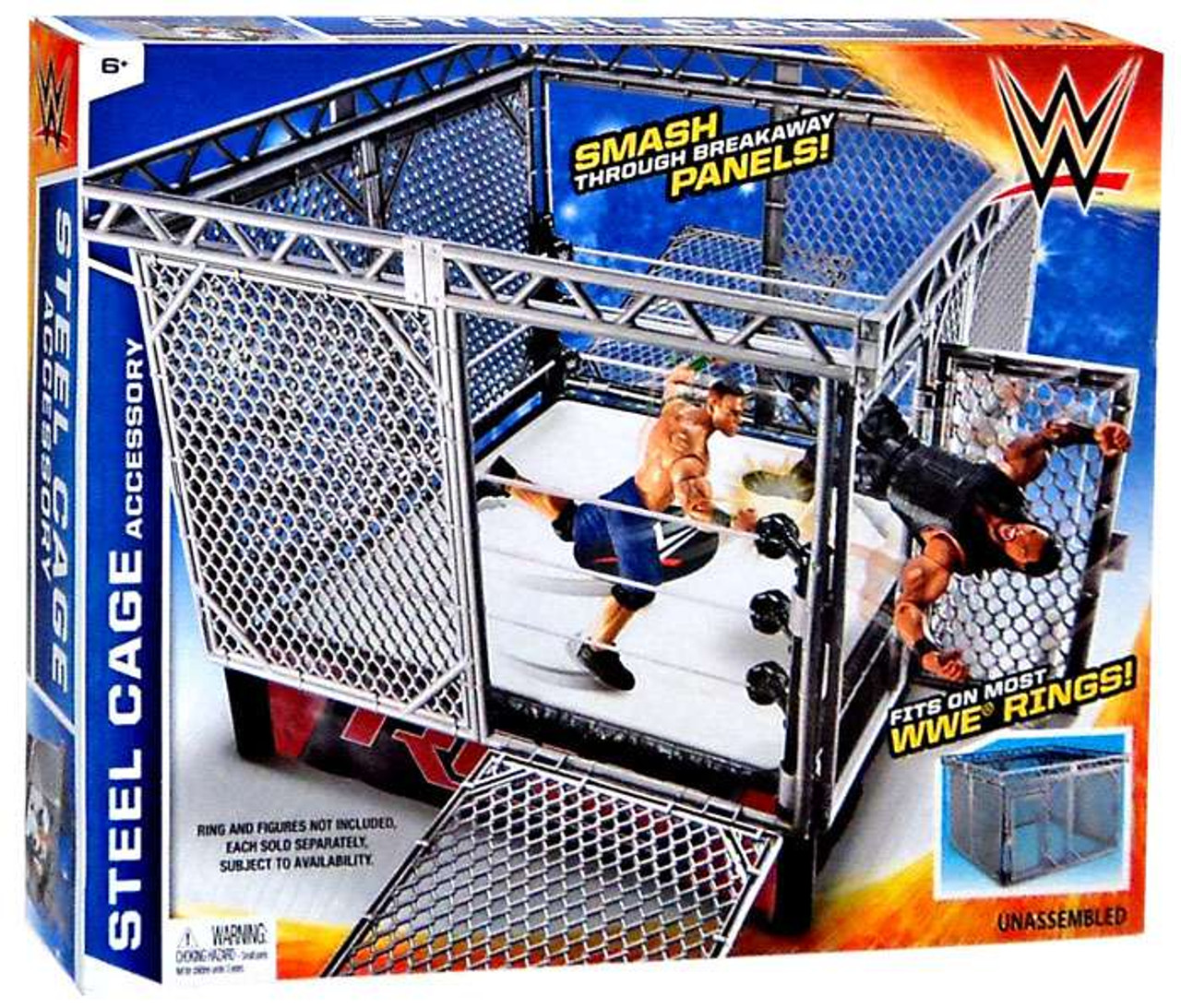 WWE Wrestling Steel Cage Superstar Ring Mattel Toys ToyWiz