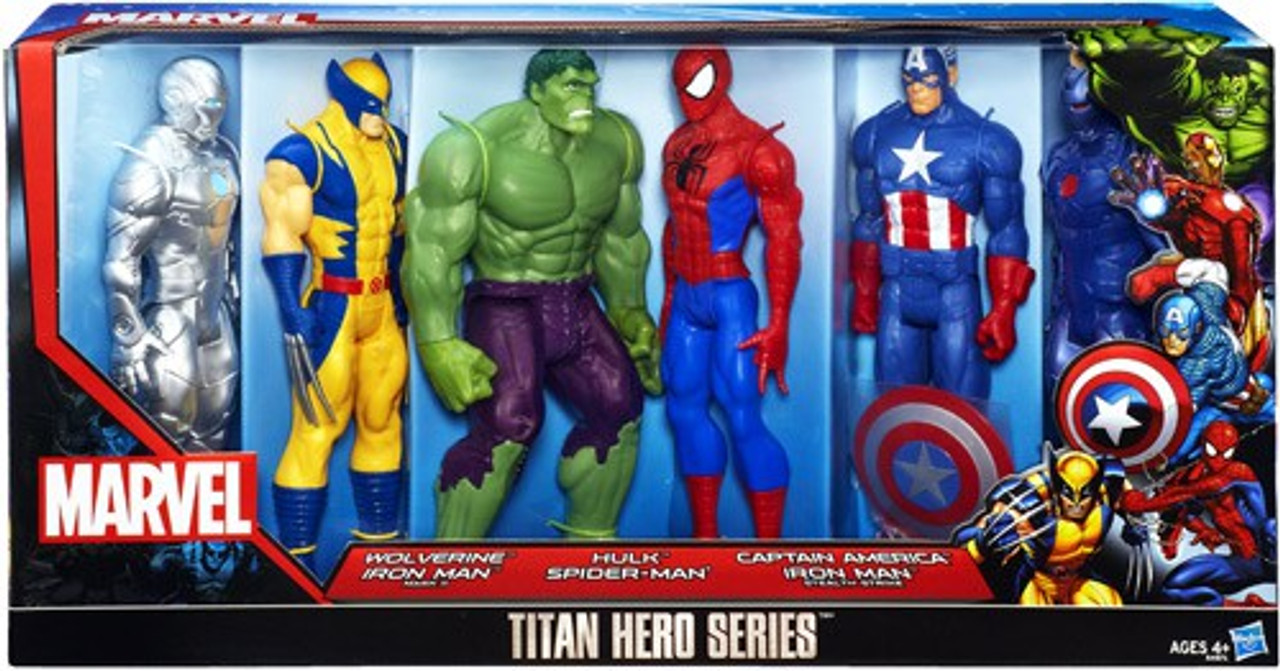 marvel spiderman titan hero figure 4 pack