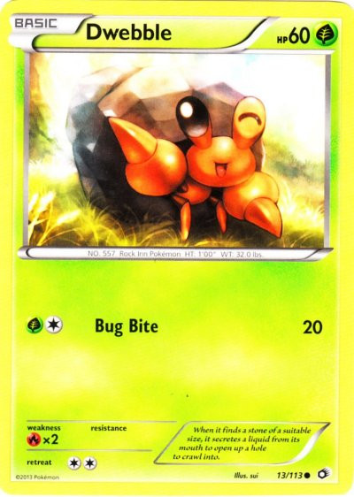 Pokemon Black White Legendary Treasures Single Card Common Dwebble 13 Toywiz