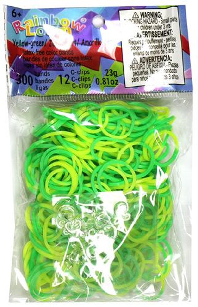Rainbow Loom Yellow Green Two Tone Rubber Bands Refill Pack 300 Ct Twistz Bandz Toywiz