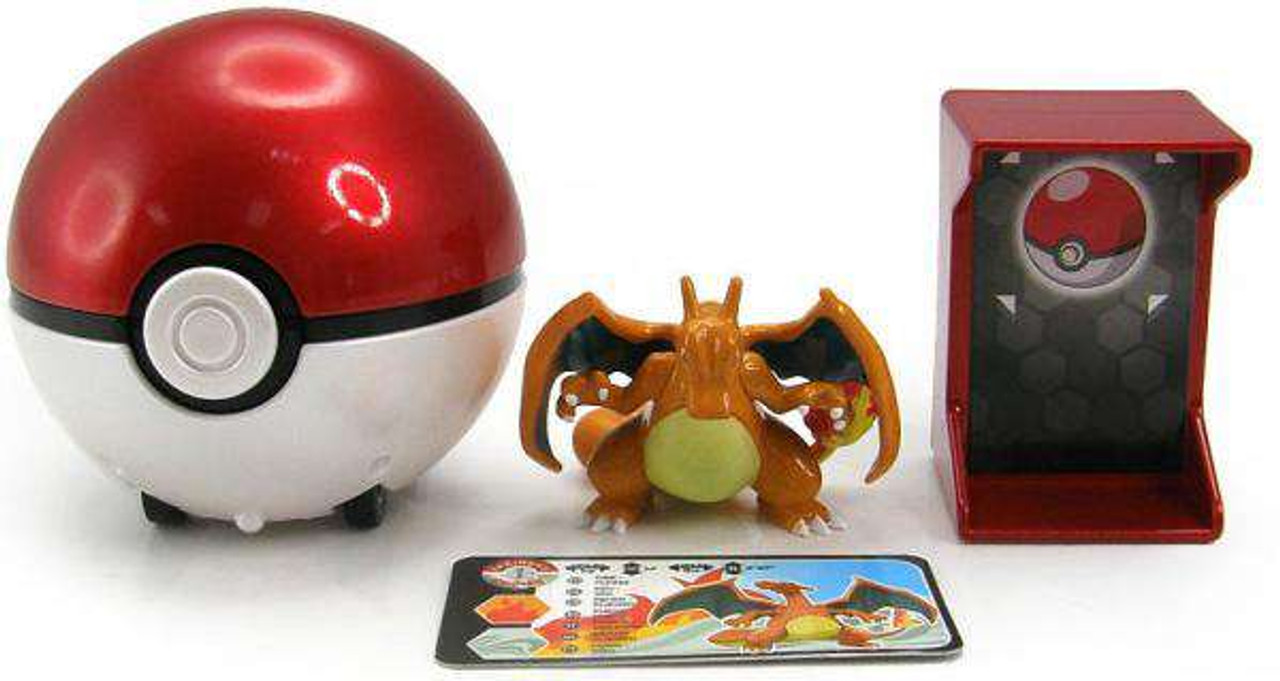Pokemon Catch N Return Pokeball Charizard Poke Ball Figure Set Tomy