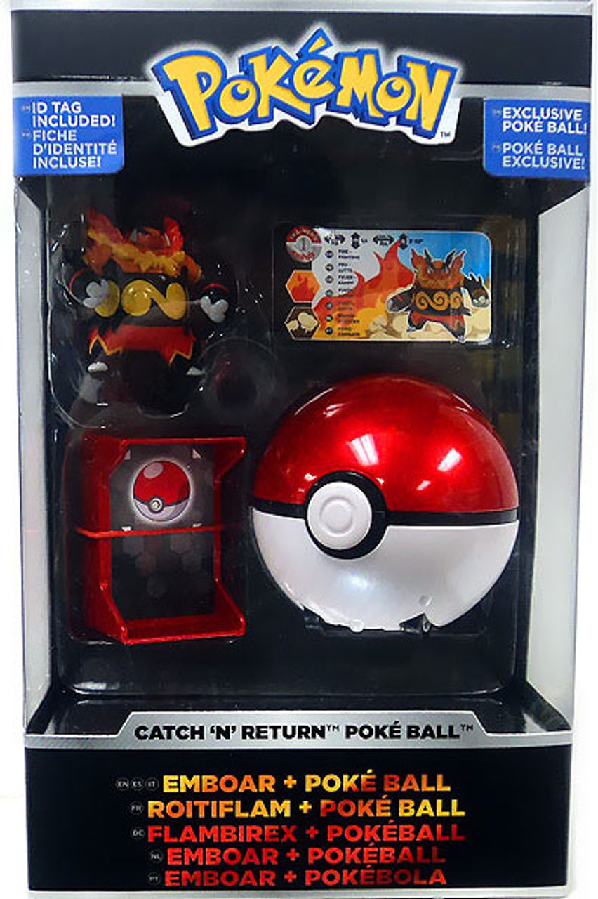 Pokemon Catch N Return Pokeball Emboar Poke Ball Trainers Choice Figure Tomy Toywiz - pokeball roblox id