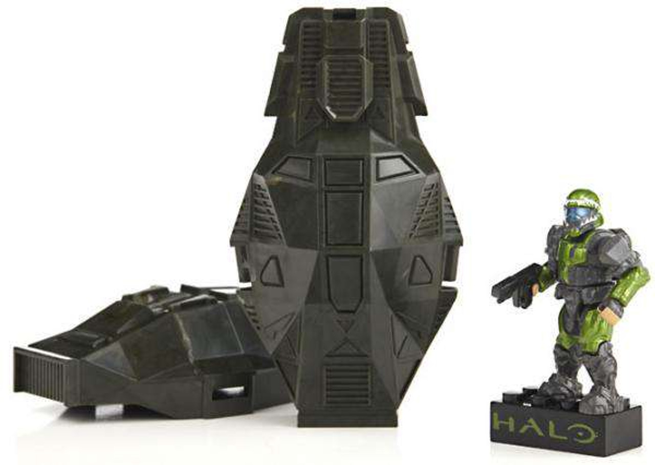 Mega Bloks Halo Metallic Odst Drop Pod Set 97419 Green Unsc Toywiz