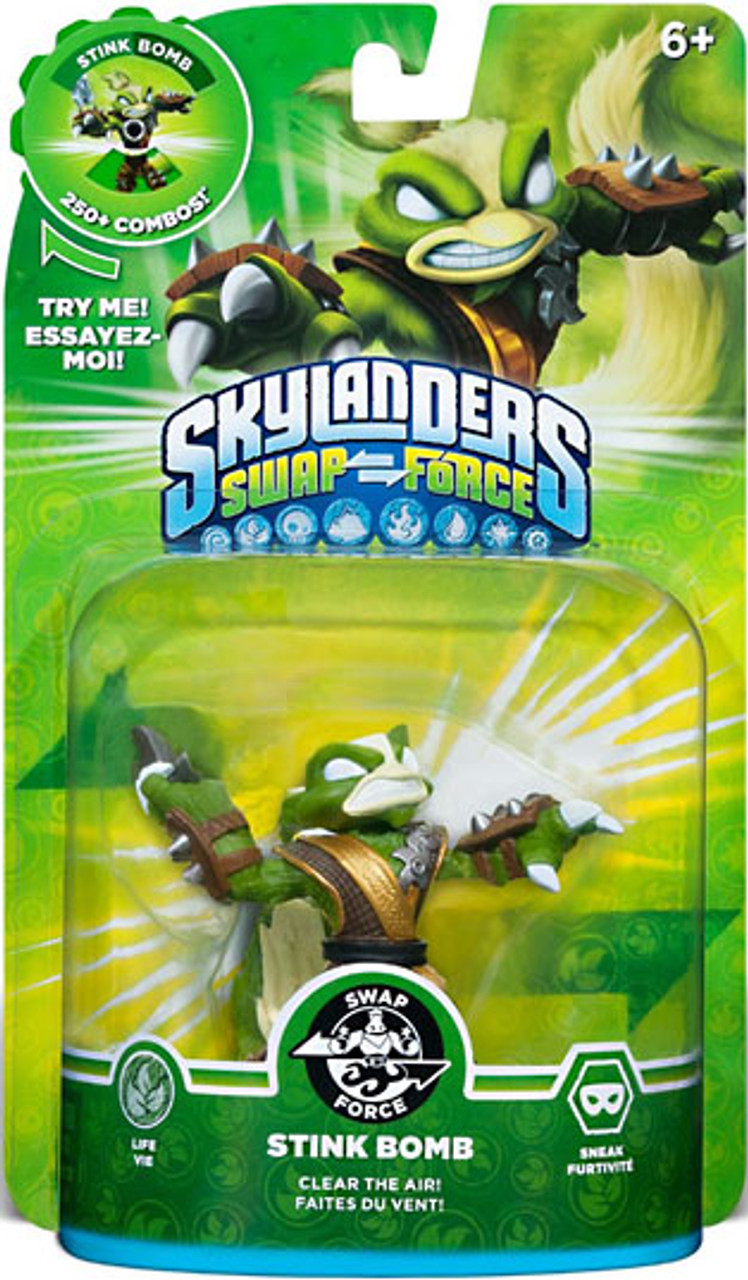 Skylanders Swap Force Swappable Stink Bomb Figure Pack Activision Toywiz - how to get fire bomb in dungeon quest roblox