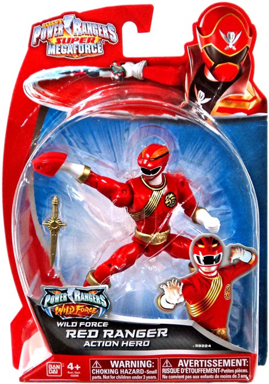 Power Rangers Super Megaforce Wild Force Red Ranger Action Hero Action Figure Bandai America 6536