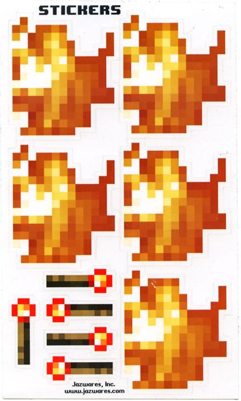 Minecraft Sticker Set Papercraft Fire Torch Single Piece Jazwares Toywiz - furnace minecraft decal number for roblox