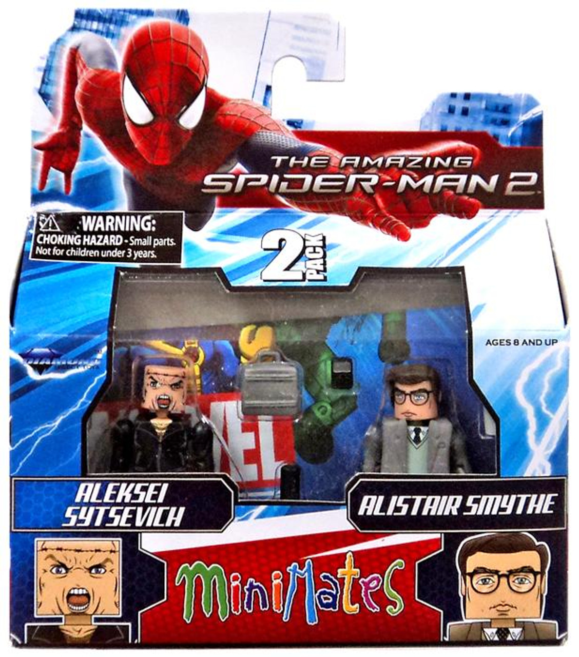 The Amazing Spider Man 2 Minimates Series 56 Aleksei Sytsevich Alistair Smythe Minifigure 2 Pack Diamond Select Toys Toywiz - spiderman roblox toy