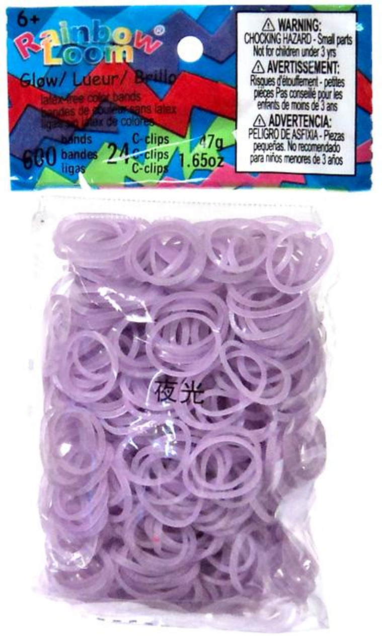 Rainbow Loom Glow In The Dark Purple Rubber Bands Refill Pack 600