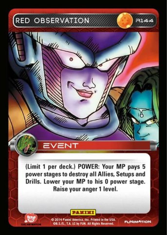 Dragon Ball Z CCG Set 1 Single Card Rare Red Observation