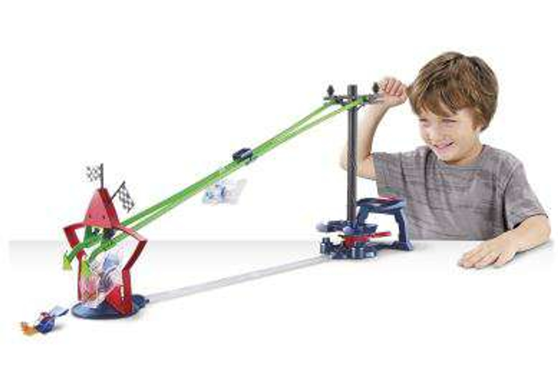Turbo Zip Line Stunt Race Track Set Mattel Toys ToyWiz