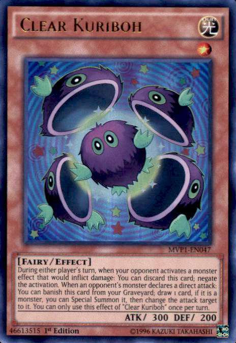 Yu-Gi-Oh! Clear Kuriboh Card - MVP1-ENS47 Secret Rare 1st Edition