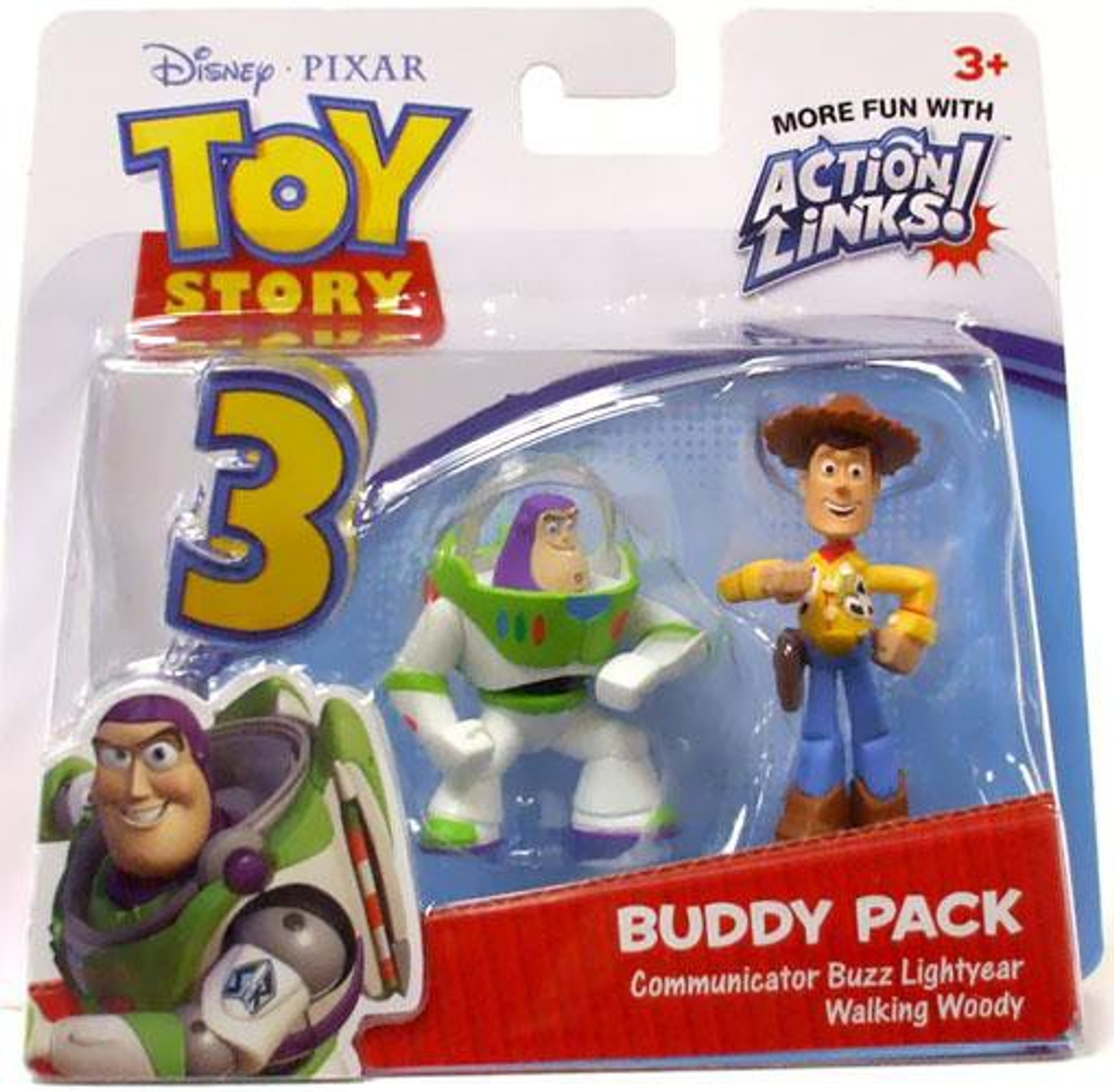 Toy Story 3 Action Links Buddy Pack Communicator Buzz Lightyear Walking Woody Mini Figure 2Pack