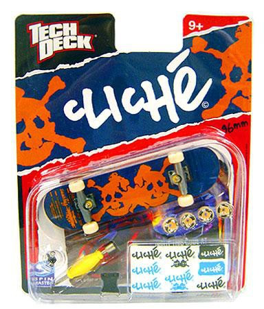Tech Deck Cliche 96mm Mini Skateboard Orange Skull Spin Master ToyWiz