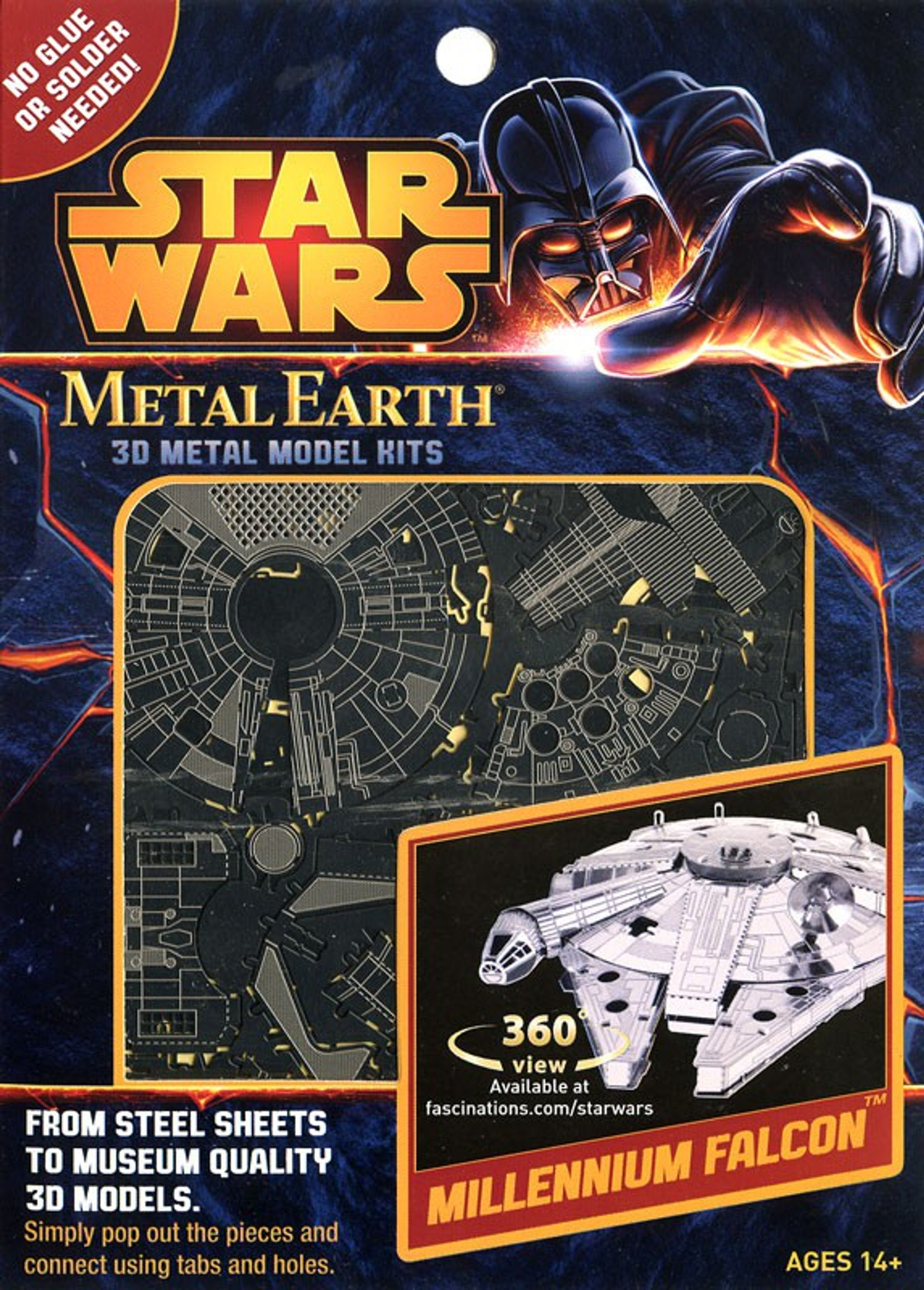 star wars millennium falcon metal earth 3d metal model kit