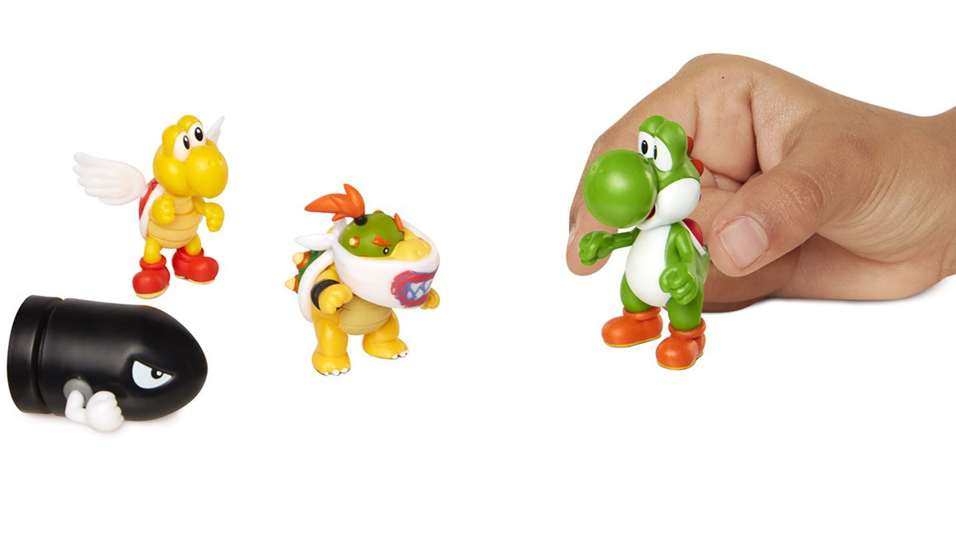 World Of Nintendo Super Mario Yoshi Koopa Bowser Jr Bullet Bill 25 Set Of 4 Mini Figures 8455