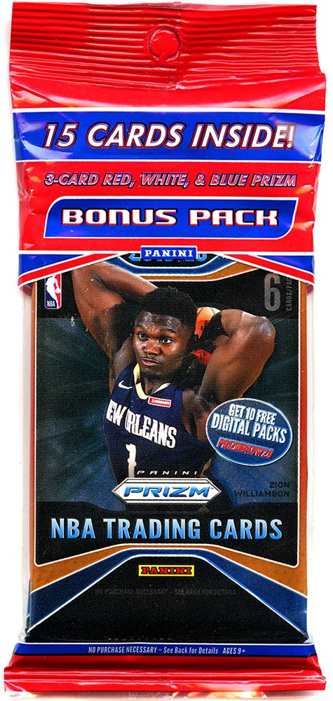 NBA Panini 201920 Prizm Basketball Trading Card CELLO Pack 15 Cards