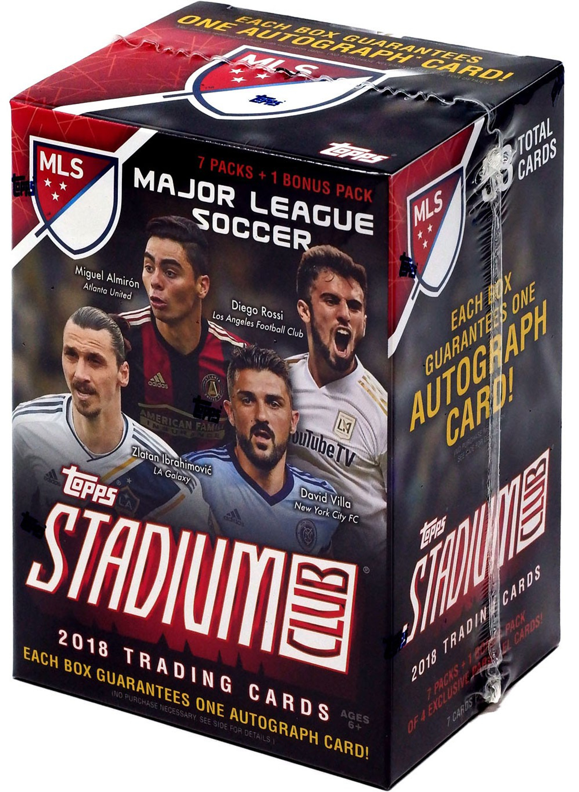 MLS Topps 2018 Stadium Club Soccer Trading Card BLASTER Box 8 Packs, 1