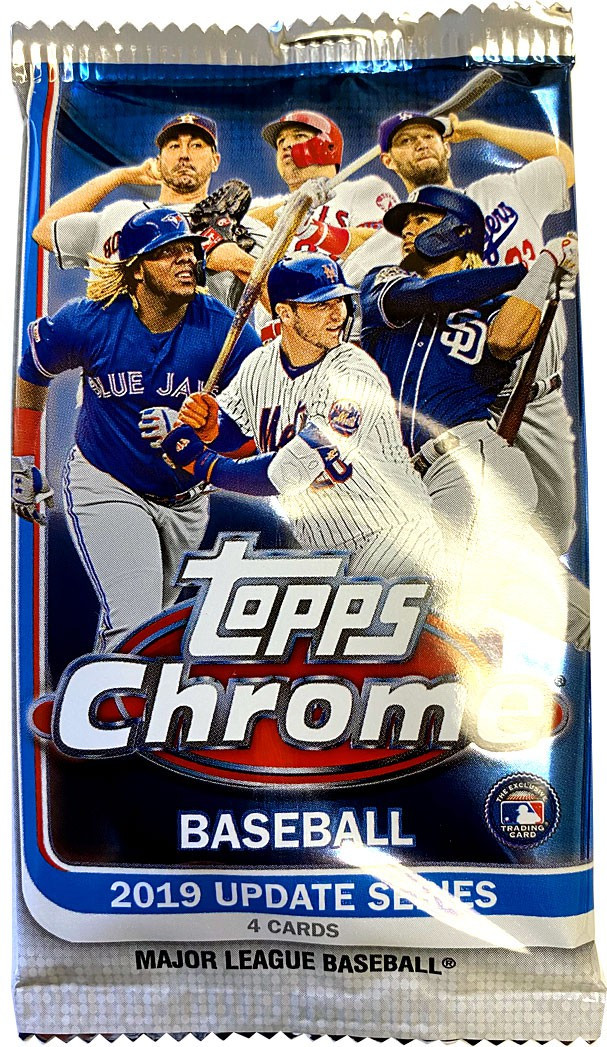 MLB Topps 2019 Chrome Update Baseball Trading Card MEGA Pack 4 Cards