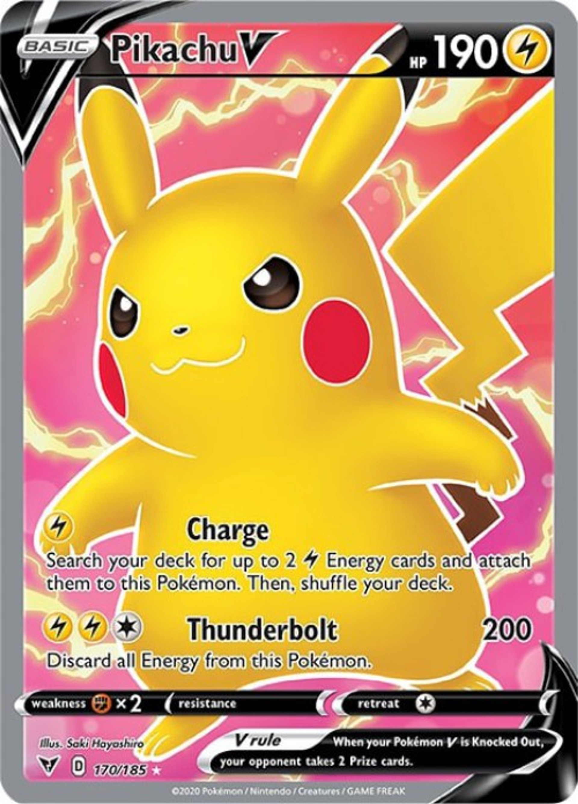 Pokemon Sword Shield Vivid Voltage Single Card Ultra Rare Pikachu V 170 ToyWiz