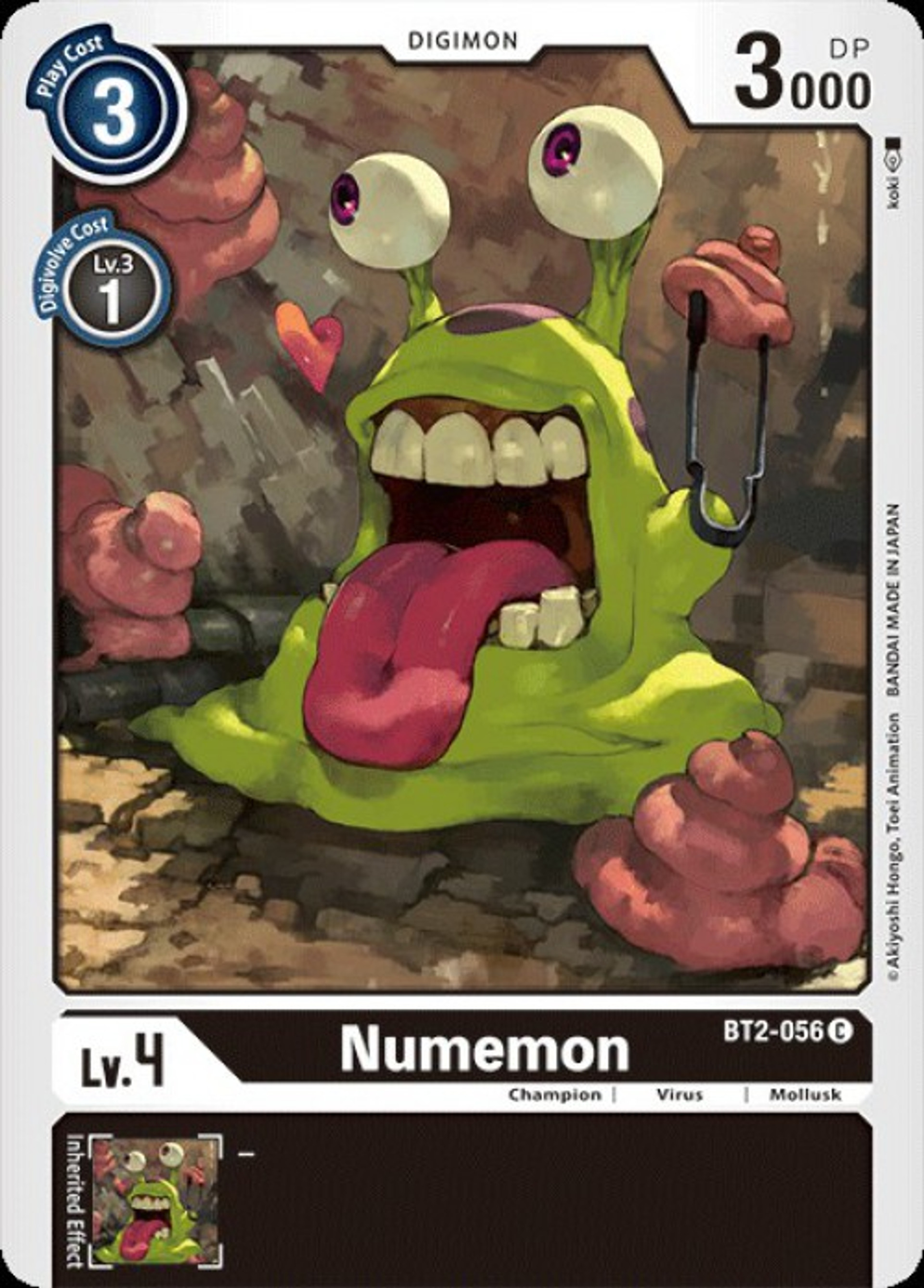 Digimon Trading Card Game 2020 V.1 Single Card Common Numemon BT2056